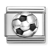 Nomination Composable Classic Link 330204/27 Soccer Ball in 925 Silver & Black Enamel